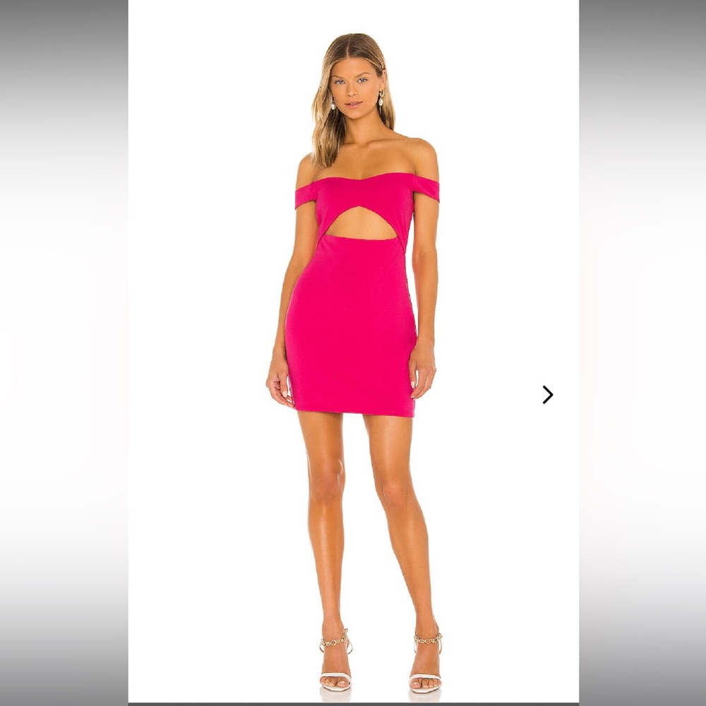 Lovers + Friends Fuchsia Off-Shoulder Cutout Rachel Mini Dress Size Medium